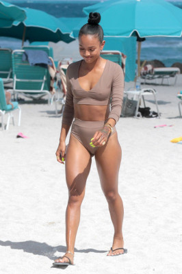 Karrueche Tran in Bikini on a Beach in Miami 