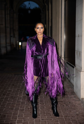 Kat Graham-Heading to L’Oreal Dinner in Paris 