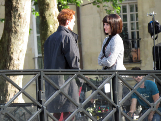 Katherine McNamara-Filming “Shadowhunters” in Paris