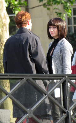 Katherine McNamara-Filming “Shadowhunters” in Paris
