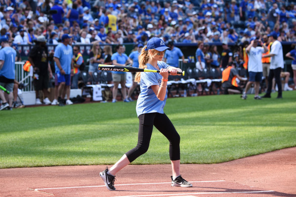 Katherine McNamara- Big Slick Celebrity Softball at Kauffman Stadium