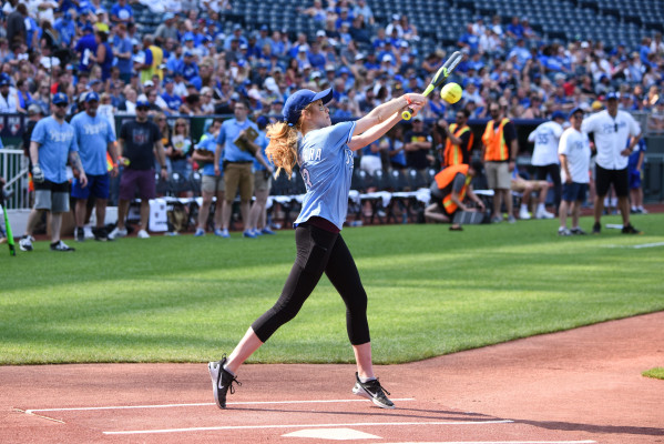 Katherine McNamara- Big Slick Celebrity Softball at Kauffman Stadium