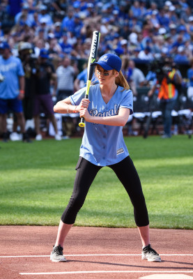 Katherine McNamara- Big Slick Celebrity Softball at Kauffman Stadium