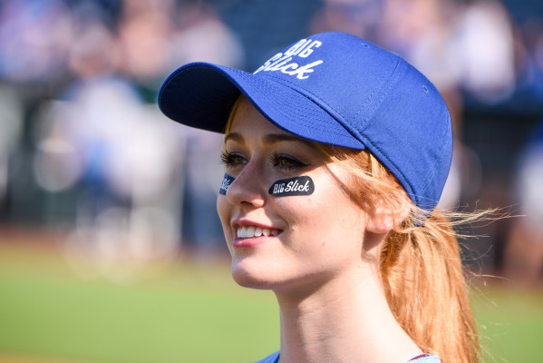 Katherine McNamara- Big Slick Celebrity Softball at Kauffman Stadium