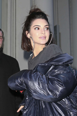 Kendall Jenner in Leather Mini Skirt in New York City