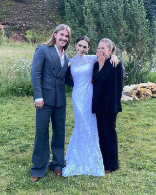 Lily Collins - Wedding at Dunton Hot Springs in Colorado 09/04/2021