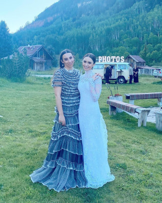 Lily Collins - Wedding at Dunton Hot Springs in Colorado 09/04/2021