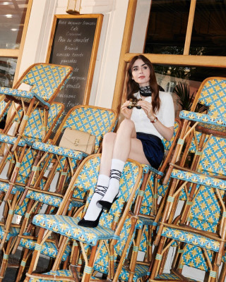 Lily Collins for Très Parisian Holiday 2024