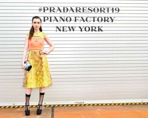 Lily Collins - Prada Resort : 2019 Show, Manhattan, NY