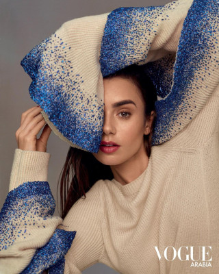 Lily Collins by Thomas Whiteside for Vogue Arabia || November 2020