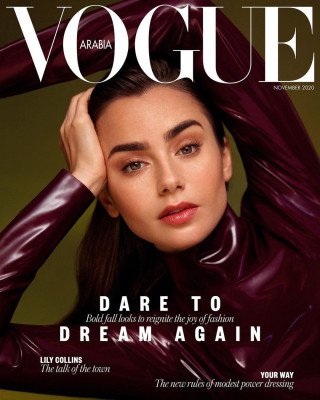 Lily Collins by Thomas Whiteside for Vogue Arabia || November 2020
