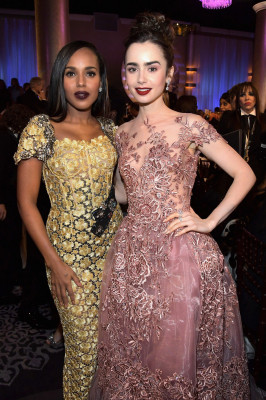 Lily Collins – 74th Annual Golden Globe Awards in Beverly Hills