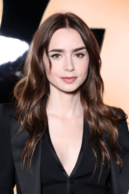 Lily Collins – YSL Show at Paris Fashion Week