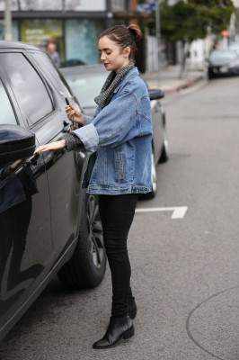 Lily Collins at The Dry Cleaners in Beverly Hills
