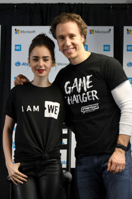 Lily Collins – We Day Founder Craig Kielburger for Q&amp;A in Seattle 4/21/2017