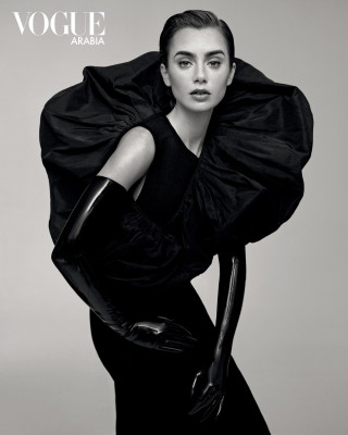 Lily Collins by Thomas Whiteside for Vogue Arabia || November 2020