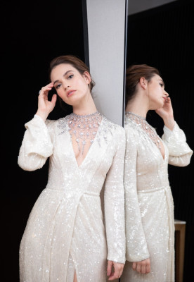 Lily James-Bvlgari’s Fiorever Jewelry Collection Press Conference