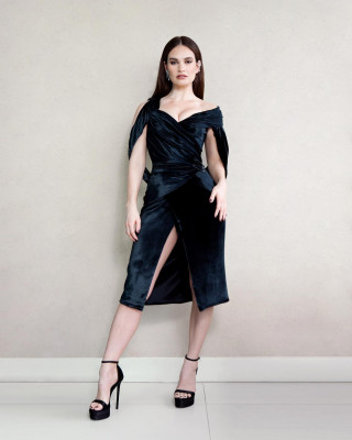 Lily James - Versace FW 2023 Show in West Hollywood 03/09/2023