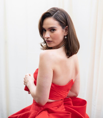 Lily James by Maddie Córdoba for 80th Golden Globe Awards in LA 01/10/2023