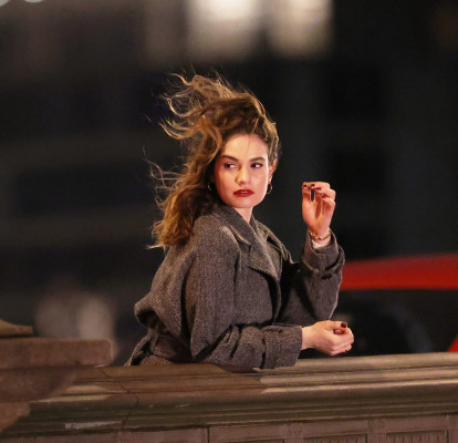 Lily James - &#039;What&#039;s Love Got to Do with It?&#039; On Set | 2021