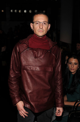 Linkin Park - Chester Bennington at Mercedes-Benz Fashion Week in NY 02/09/2014