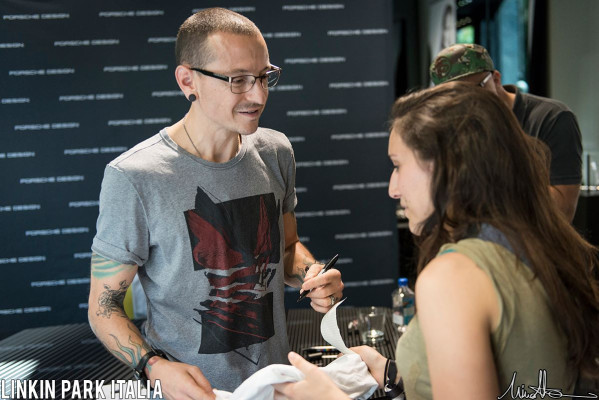Linkin Park - Chester Bennington at Porsche Design Store in Milan 06/10/2014 