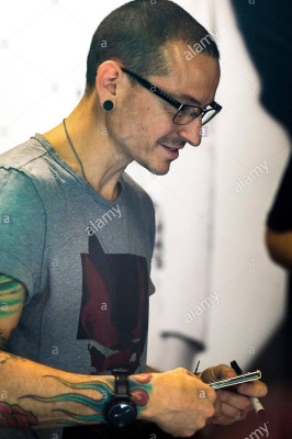 Linkin Park - Chester Bennington at Porsche Design Store in Milan 06/10/2014 