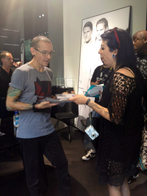 Linkin Park - Chester Bennington at Porsche Design Store in Milan 06/10/2014 