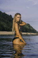 LUCIE DONLAN in Bikinis on the Set of a Photoshoot at a Beach in Bali, February 