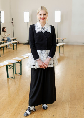 Lucy Boynton at London Fashion Week