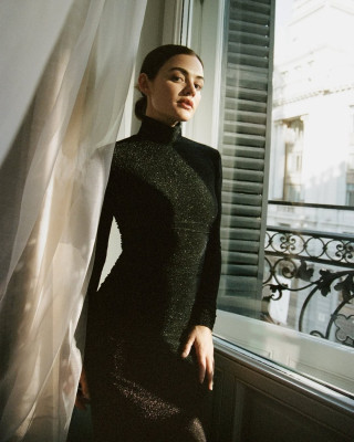 Lucy Hale by Claire Leahy for Carolina Herrera SS 2026 Show Dinner at Madrid Fashion Week 09/18/2025