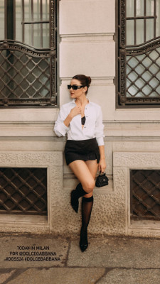 Lucy Hale by Guel Sener for Dolce &amp;amp; Gabbana SS 2024 Show at MFW 09/23/2023