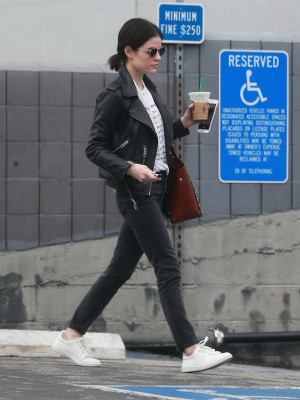 Lucy Hale at a nail salon in West Hollywood