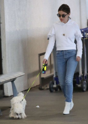 Lucy Hale in Jeans at LAX airport in Los Angeles