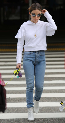 Lucy Hale in Jeans at LAX airport in Los Angeles