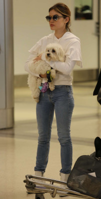 Lucy Hale in Jeans at LAX airport in Los Angeles