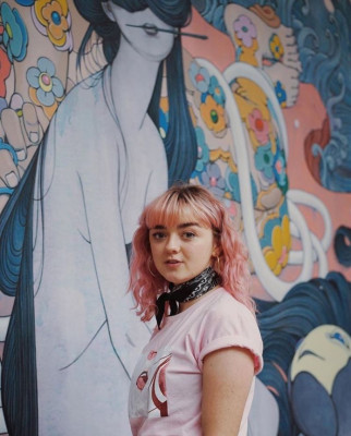 Maisie Williams – Pink Beauty by Jamesjeanart – Los Angeles 01/27/2019