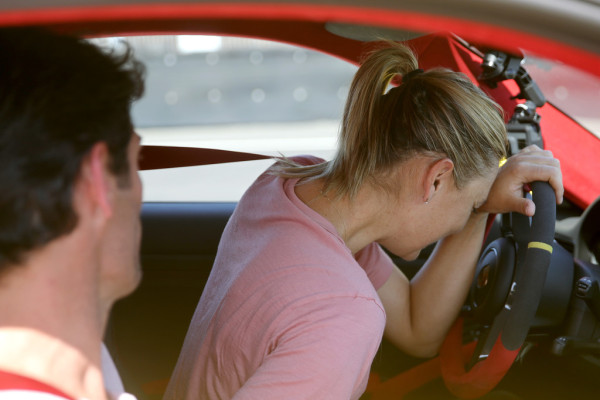 Maria Sharapova - driving a Porsche 911 RT2 RS with Mark Webber in Stuttgart