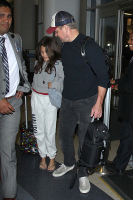 Matt Damon catching a flight out of LAX airport in Los Angeles