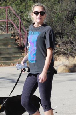 Miley Cyrus Hike With Her Dog, Mary Jane in Studio City