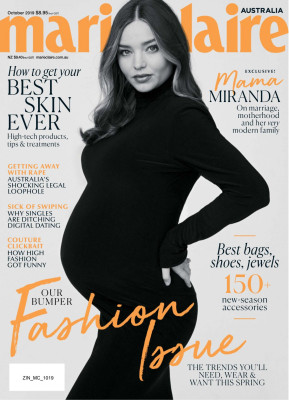 Pregnant MIRANDA KERR in Marie Claire Magazine, Australia October 2019