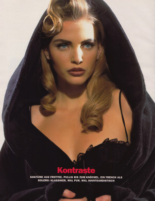 Nadja Auermann ~ Marie Claire Germany March 1992 by Robert Erdman