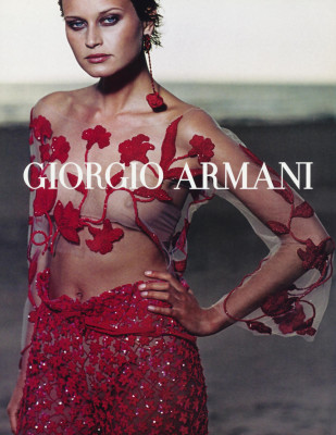 Natalia Semanova and Atesh Salih ~ Giorgio Armani S/S 2002 by Peter Lindbergh