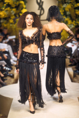 Noemie Lenoir for Yves Saint Laurent  haute couture SS 2000