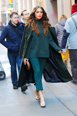 Olivia Culpo in Olive Green Outfit out in Manhattan