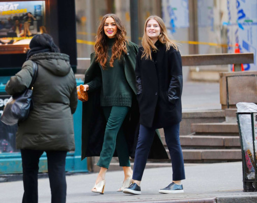 Olivia Culpo in Olive Green Outfit out in Manhattan