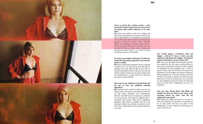 Olivia Holt – Nude Magazine, Issue 40 April 2019