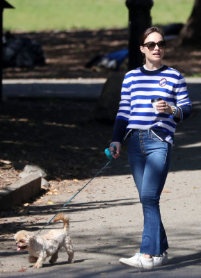 Olivia Wilde – Walking Her Dog in a Park in NYC