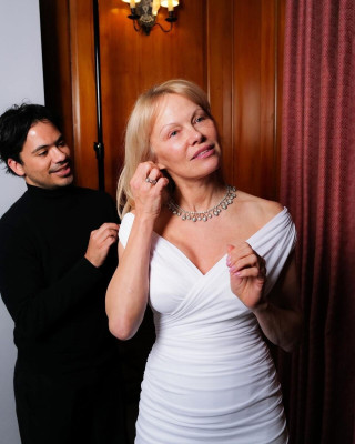 Pamela Anderson for 78th British Academy Film Awards