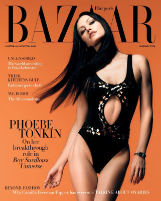 Phoebe Tonkin for Harper’s Bazaar Australia January 2024